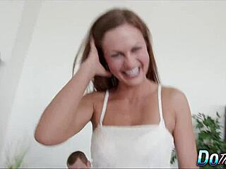 Watch hotwife Tina Kay swallow loads after hubby watches her bang