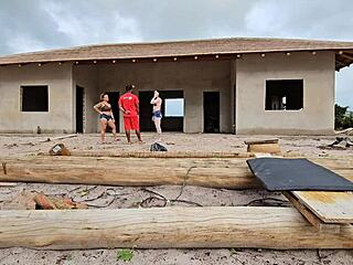 carpinteiro's payment surprise: bbw babes' ass licking anal threesome orgy