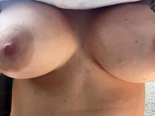 big boobs bounce wildly with rock hard nipples smoking closeup