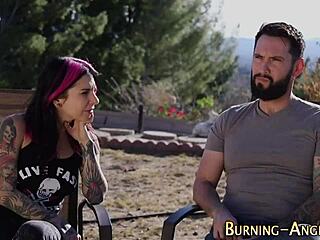 Alt tattoo emo goth whore gangbanged in hardcore threesome frenzy