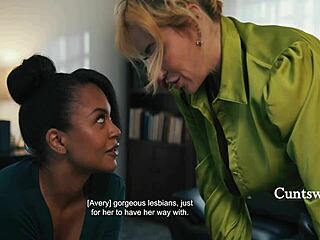 i hired these lesbian milfs for office work but made them wear buttplugs all day for ass licking fun