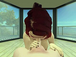 hot milf grabs cameraman's huge cock sucks deep then fucks hard in hotel