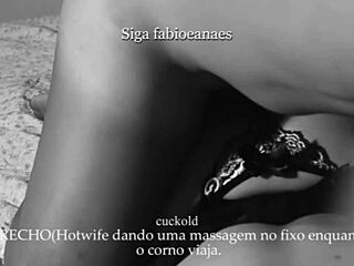 hotwife massages monsters bbc while cuck travels she films fingering for him