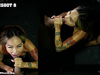 gloryhole babe linda gulps cumshots on tongue and face