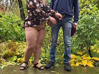 couple flashes pees together outdoors in homemade fetish video