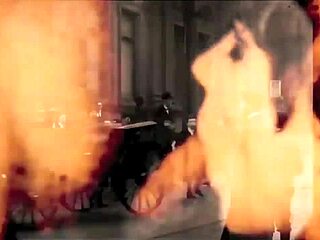 Vintage mommy's hairy beaver exposed in retro nature fuck