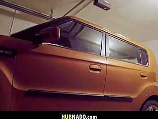 Blonde Kristy's shaved pussy and big natural tits thrill instructor in driving lesson