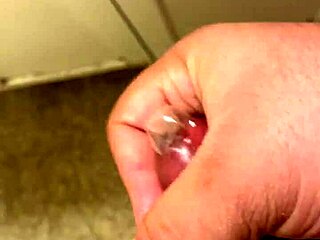 Masturbating creamy pussy with condom for intense solo orgasm explosion