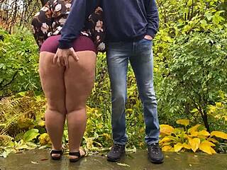 couple flashes pees together outdoors in homemade fetish video