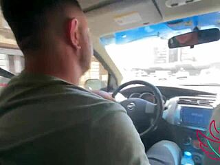 Wife Sucks Cock While Husband Drives Car In Steamy Cuckold MMF Threesome