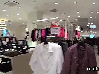 Stellar Czech nympho undresses in hypermarket for hardcore pov asshole pounding and blowjob