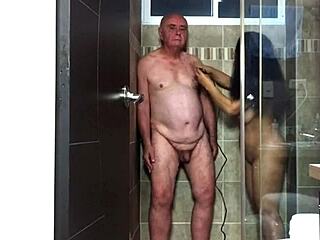 peeking in shower agarabas shakes big ass teases monster cock close-up gaping