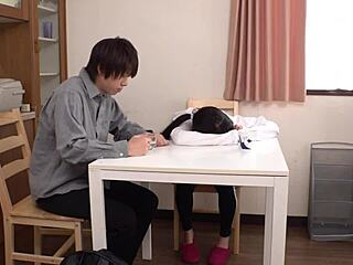 japanese step sister sneaks first time fun with brother in bedroom