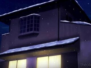 Vaca anime con tetas enormes cabalga creampie en hentai de vacaciones