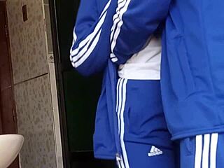 caught this cute latina schoolgirl in bathroom getting doggystyle creampie from classmate dude she's stacked