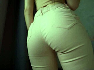 she strips jeans for bare ass fetish worship that perfect big booty homemade