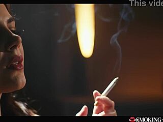 valentina nappi lights up a cig... red lips ready for my blowjob and handjob??