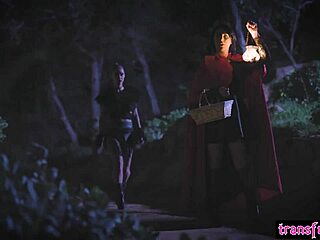 latina shemale's monster cock drills big tits female pussy hard