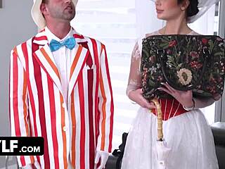 mylf's naughty nanny slurps cum spoonfuls in mary poppins parody with big cock group pounding