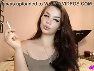 Xo Bunny Brunette Latina Smokes and Blows in Your Face While Teasing Big Tits