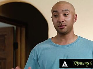 Mommy's boy and roommate masturbate together after catching each other