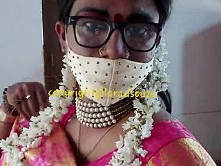 Indian crossdresser lara dsouza teases in saree for shemale anal bdsm blowjob passion