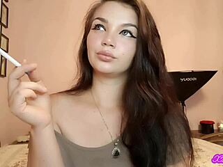 Xo Bunny Brunette Latina Smokes and Blows in Your Face While Teasing Big Tits