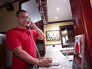 ebony big ass slut rides old cock in sauna humiliating cucks nearby