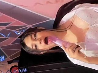 college girl rocks her dildo slow teasing her wet spot