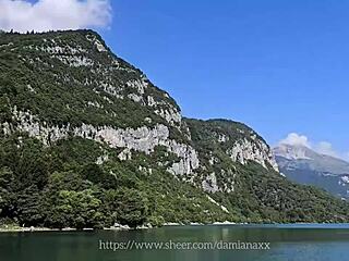 Damiana bares curvy brazilian ass for public lake fuck in italy