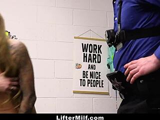 Security catches Athena Anderson shoplifting. Backroom punishment titfuck awaits?