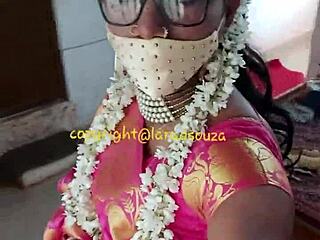 Indian crossdresser lara dsouza teases in saree for shemale anal bdsm blowjob passion