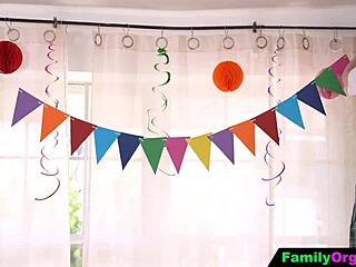 Stepdad And Stepsis Surprise Birthday Girl With Kinky Group Fuck