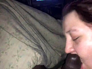 bbw redhead deepthroats and drains monster black cock completely