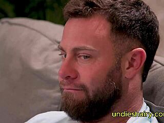 My busty teen hairy pussy sucks Seth Gamble huge cock hard on sofa