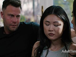 Teeny Asian Blindfolded for First BDSM Whipping and Fuck by Kink Couple Seth Gamble Lulu Chu Kimmy Kimm