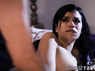 beautiful savannah sixx bends over for stepdad's deep doggystyle monster cock pounding