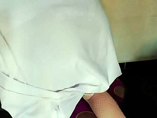 cosplay nurse squirts hard with pink vibrator in hospital