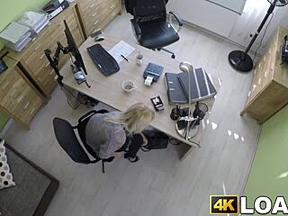 Naughty tattooed amateur bent over office for hardcore fake agent fuck!