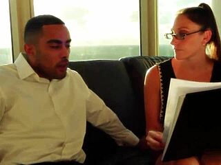 nerdy housewife melanie obsesses over big black cock deepthroat facial in her glasses and tan lines 😍🍆💦