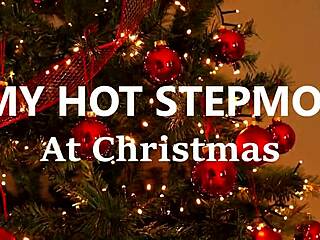 Hot Stepmom Fucks Under Christmas Tree with Creampie in Pussy