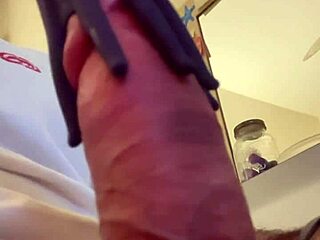 my huge cock throbs during intense workout handjob