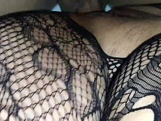 Wife's Pussy Pounded in Bodystocking She Wore for Her Lover Before
