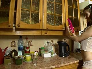 hey pauline, that oily dildo looks fun sliding into your wet teen pussy