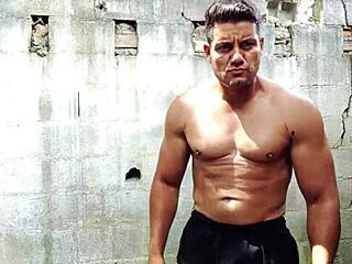 yuri gaúcho bodybuilder strokes huge cock and explodes cumload!!