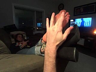 perfect bound feet get licked sucked and massaged in erotic bondage toe worship session.