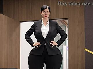 lesbian employee trades her big pawg ass with black boss for favor