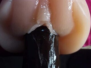 wanna see this big black dick closeup in slow motion? it's what my stepsister craves on her oiled fuck doll