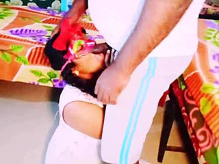 indian stepdaughter moans dirty telugu talk while stepdad fucks her tight young pussy hard