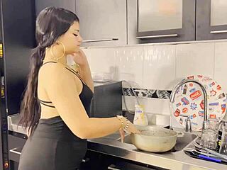 small cock boss fucks mia montielth kitchen hard